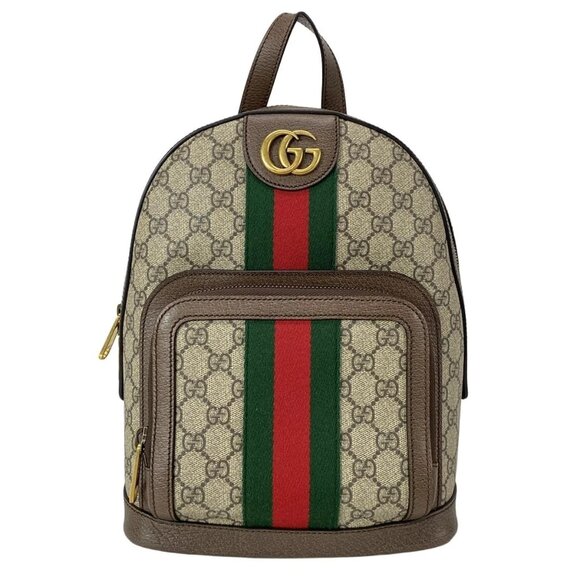 GUCCI Ophidia Beige Green Red PVC Cotton - Backpack 996-041925 - Picture 1 of 14